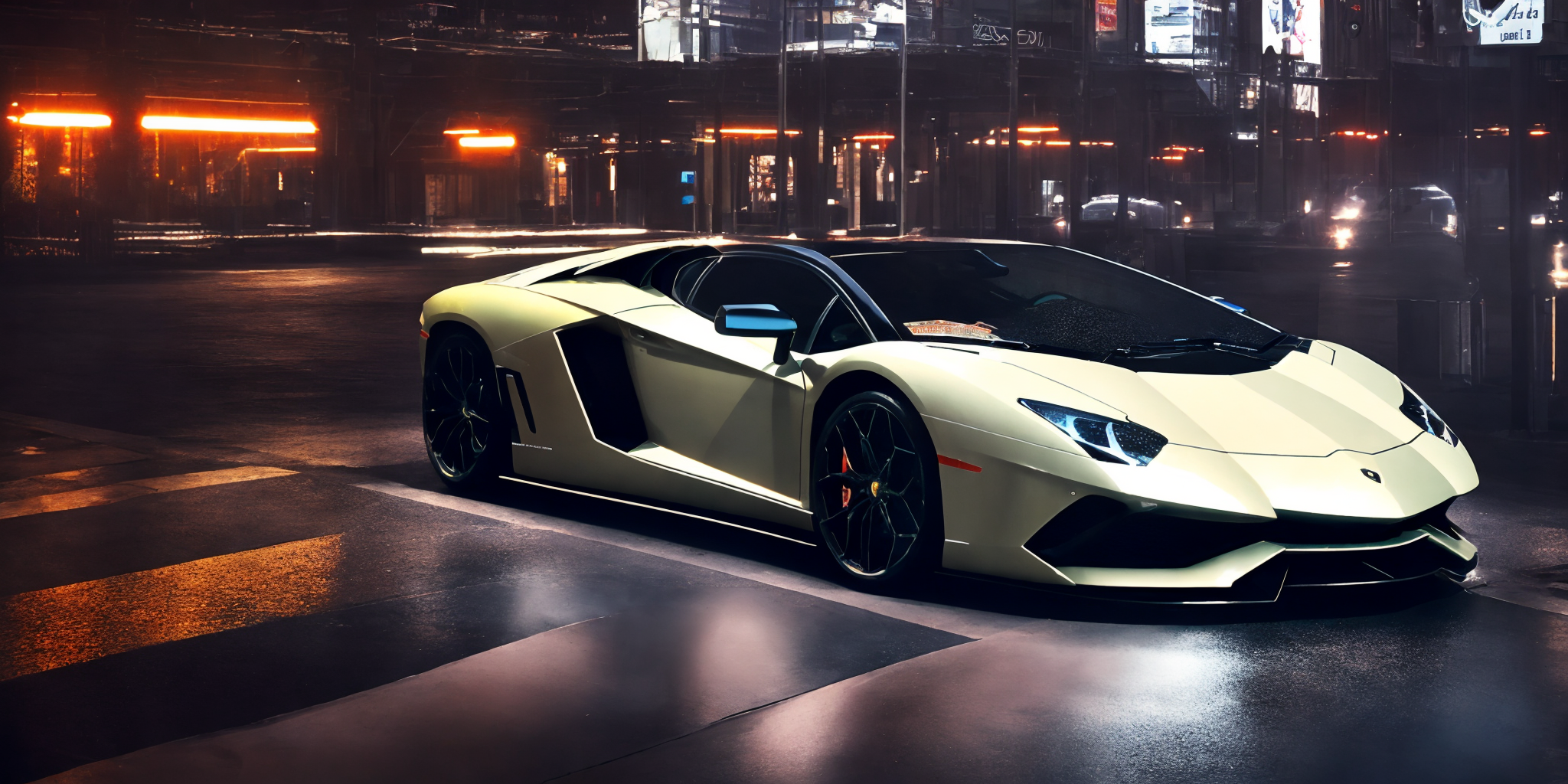 02036-2175305708-Lamborghini poison,masterpiece,Lamborghini car logos,masterpiece, highly detailed photorealistic 8k raw photo,Rainy night, night.png